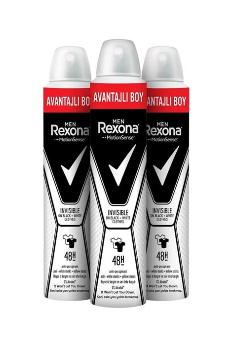 Rexona Men Erkek Sprey Deodorant Invisible On Black White Clothes