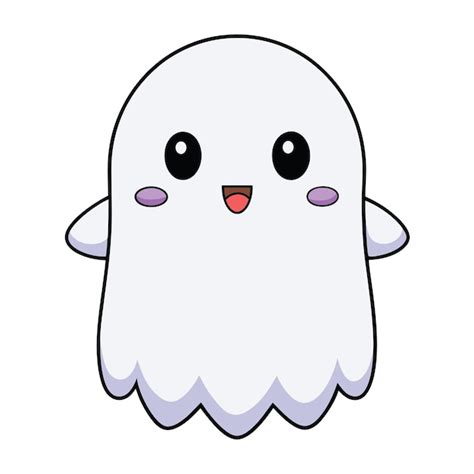 Premium Vector Cute White Halloween Ghost Illustration