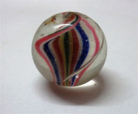 Antique German Hand Made Twisted Multi Color Core Glass Marble Rare 34 Mint Glass Marbles