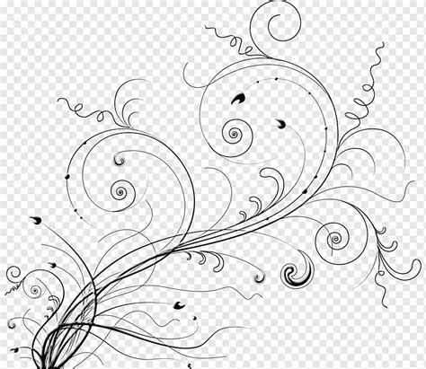 Ornamento Design Floral Flor Arabesco Branco Folha Ramo Png PNGWing