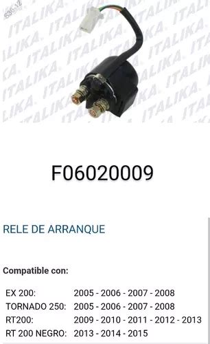 Relevador De Arranque Ex200 Rt200 Tornado 250 Meses Sin Intereses