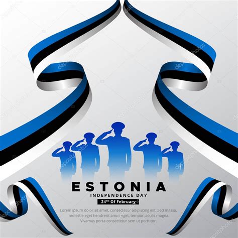 Feliz Estonia Dise O Del D A De La Independencia Con Silueta De