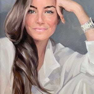 Female Oil Portrait, Handmade Painting, Contemporary Art Oil Portrait, Birthday Gift, Custom Oil ...