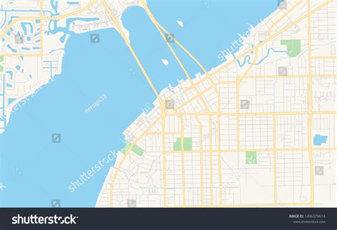 Empty Vector Map Fort Myers Florida Stock Vector Royalty Free 1406379614 Shutterstock