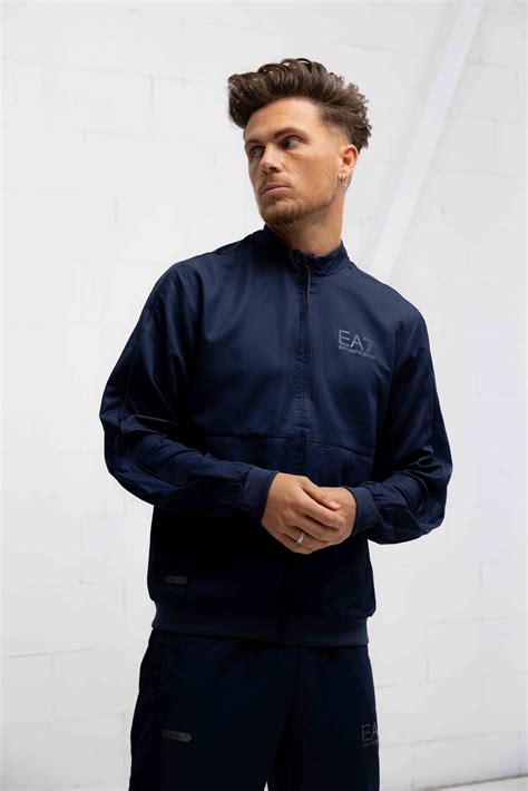 Ea Emporio Armani Logo Trainingspak Heren Donkerblauw Heren Shoppen