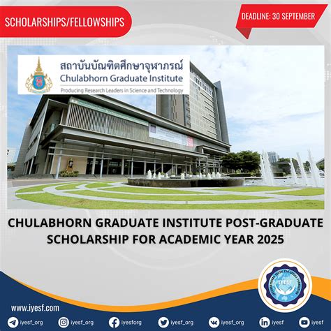 Apply For The Chulabhorn Graduate Institute Post Graduate Scholarship For Academic Year 2025