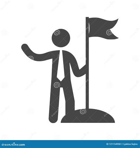 Businessman Holding Flag Man With Flag Icon Stock Illustration