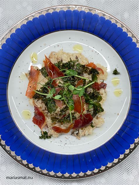 Tryffelrisotto med parma och grönkålschips Marias matblogg