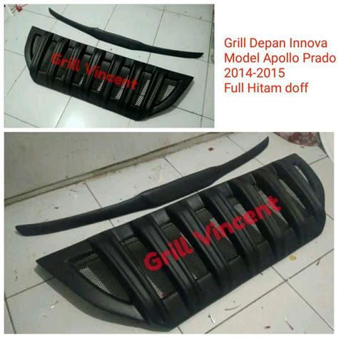 HITAM Front Grill Kijang Innova 2014 2015 Apollo Prado Full Black Doff