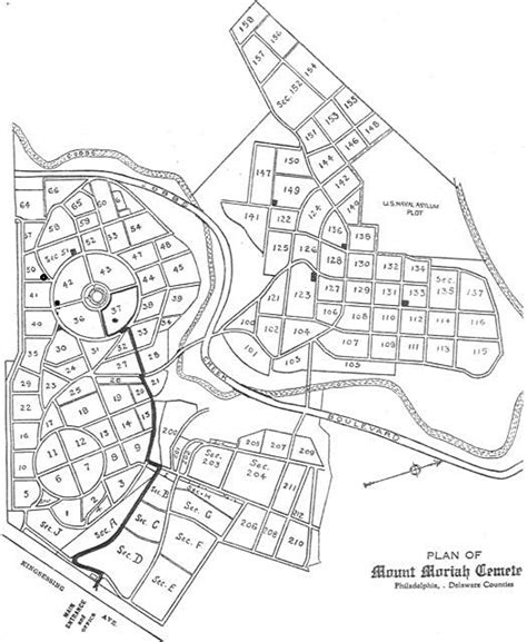 Mtmoriahmap Section Map Of The Mount Moriah Cemetery Glennpiper