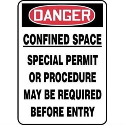 Accuform Osha Danger Safety Sign Confined Mcsp Xt Mcsp Xt Zoro