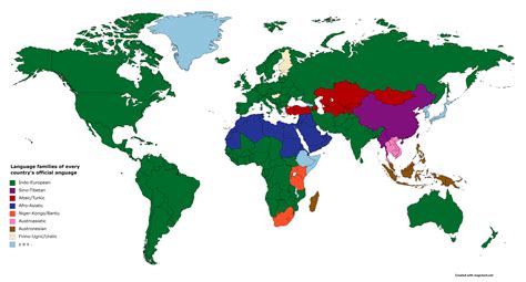 Map of language families : r/Maps