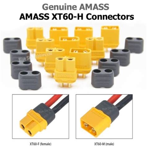 AMASS XT60 XT60H Male Female Connectors Pairs With Caps RC Plugs