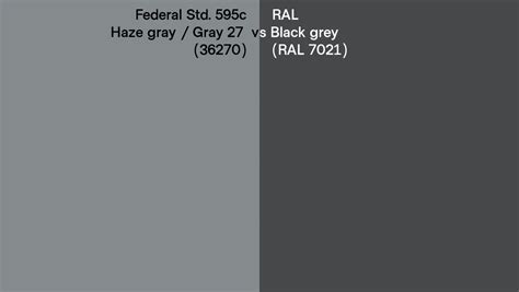 Federal Std 595c Haze Gray Gray 27 36270 Vs RAL Black Grey RAL