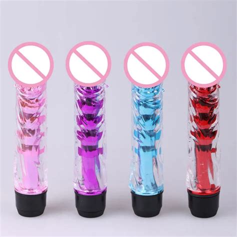 Poderoso Multi Speed Jelly Dildo Vibrador 7 Limpar Penis Vibrador