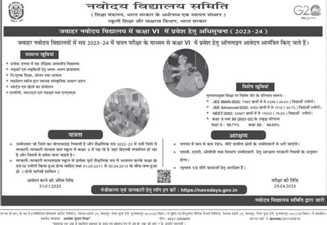 Jawahar Navodaya Vidyalaya Admission Form Class Th