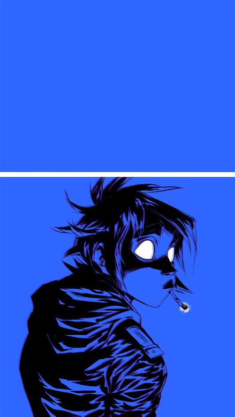 White Line Compensates For Hair Being Cut Off 2 D Gorillaz Gorillaz 2d Hd Phone Wallpaper