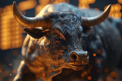 Premium Photo | Stock market Bull 3d illustration