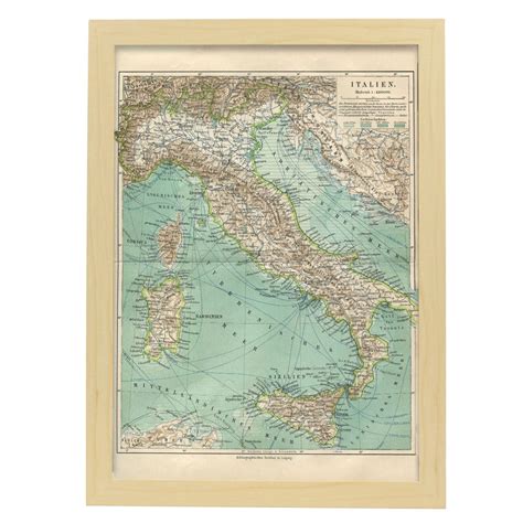 Affiche G Ographique Dans Le Style Vintage Carte De L Italie