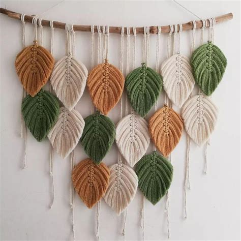 Jual Macrame Daun Aesthetic Gantung Dekorasi Dinding Macrame Daun