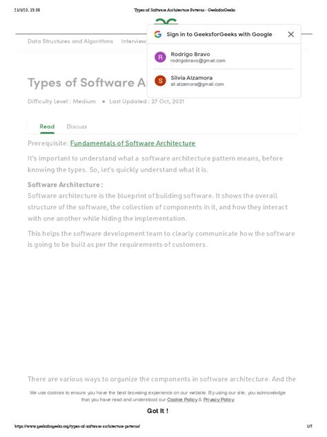 Types of Software Architecture Patterns - GeeksforGeeks | PDF