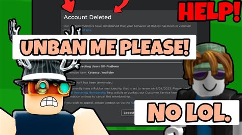 Roblox Needs To Fix This Termination I Got Banned Roblox Youtube