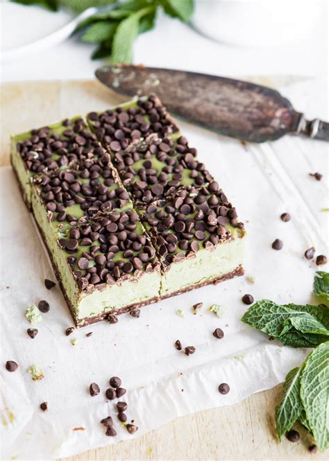 Mint Chocolate Chip Cheesecake Bars