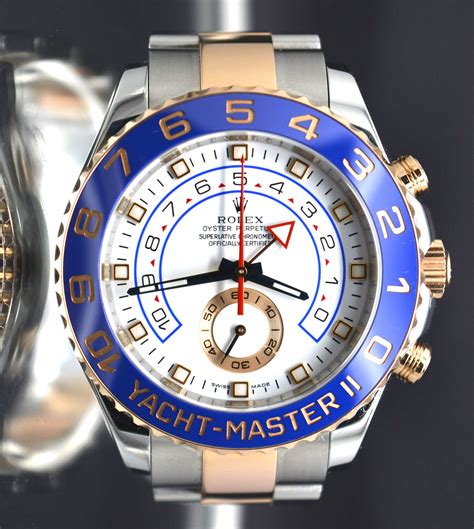 Rolex Yacht Master Ii Mm Steel K Rose Gold Tone Mint Awadwatches