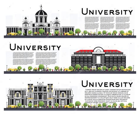 Premium Vector | Set of University Campus Study Banners Isolated on White. Vector Illustration ...