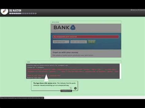 Exploit Demonstration Sql Injection Demo Youtube