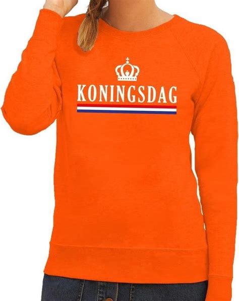 Oranje Koningsdag Met Hollandse Vlag Trui Sweater Voor Dames