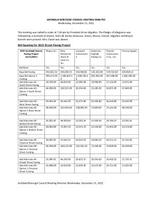 Fillable Online Bid Opening For 2022 Street Paving Project Fax Email