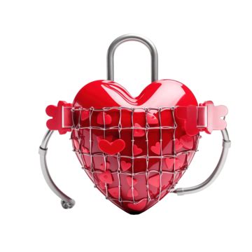 Red Heart Shaped Padlock Red Lock Love Png Transparent Clipart Image