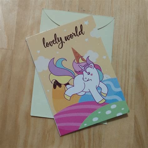 Jual Kartu Ucapan Sansan Wawa Unicorn Gift Card Greeting Card