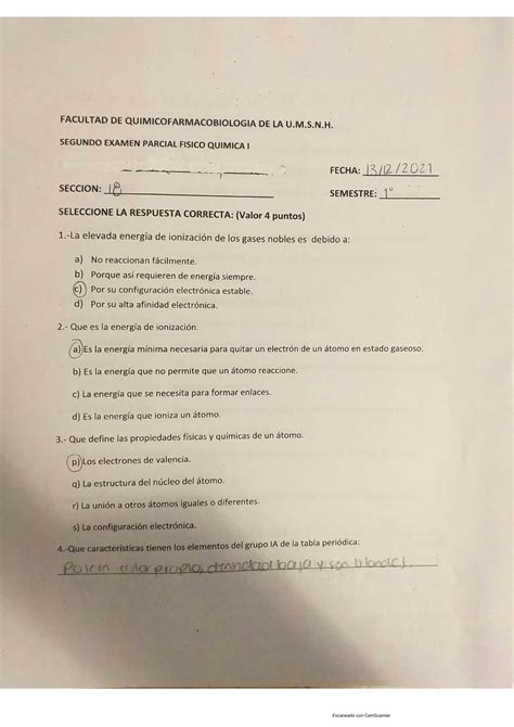 SOLUTION Examen Resuelto De Fisicoqu Mica 1 Studypool