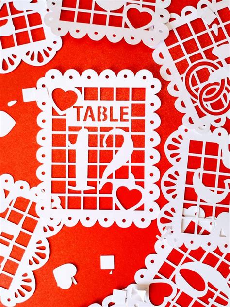 12 Svg Table Numbers Template Centerpieces Papel Picado Etsy