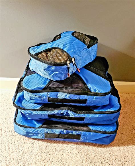 Buy Set Of 4 Blue Travel Packing Cubes Only 5 00 Set Cheap H J