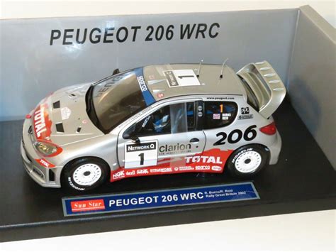 SUNSTAR 3854 PEUGEOT 206 WRC Model Rally Car R Burns Reid GB Rally 2002