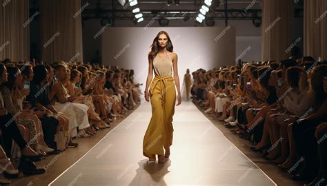 Premium Ai Image A Model Walking Down The Runway A Fashion Show A