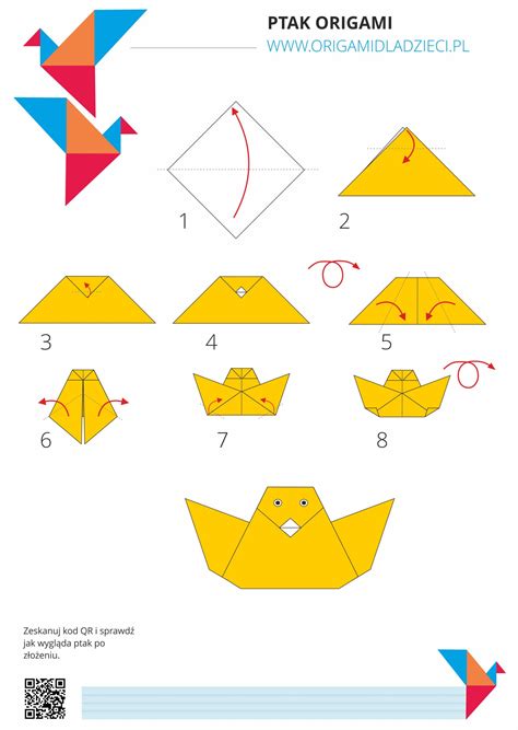 Ptak Origami Tutorial Origami Dla Dzieci