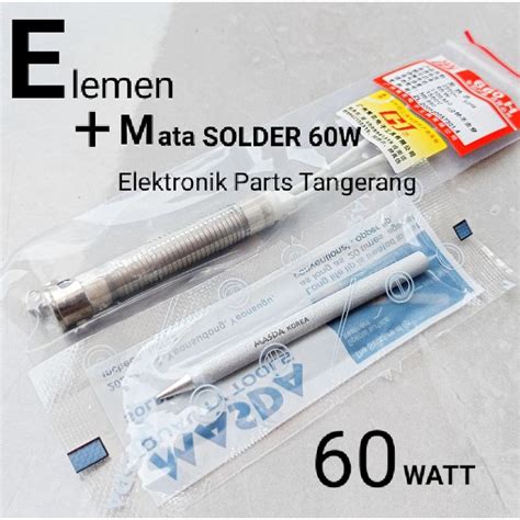 Jual PAKET ELEMEN SOLDER 60 WATT DAN MATA SOLDER MASDA 60 WATT MATA