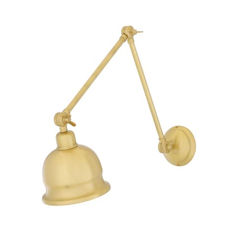 Satin Brass Adjustable Wall Light With Metal Shade Rands Robertson