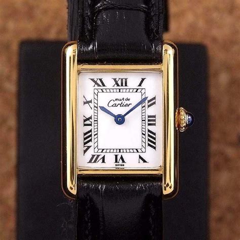 Must De Cartier Gold Plated Manual Ladies Tank Watch