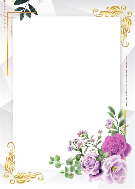 Purple Invitations Floral Wedding Invitations Wedding Invitation Templates Disney Invitations