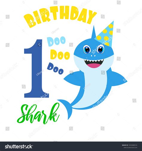 Cute Baby Boy Shark Birthday Card Stock Vector (Royalty Free ...