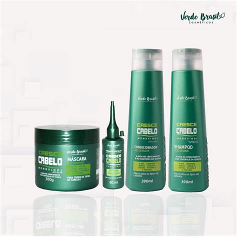 Kit Linha Cresce Cabelo Verde Brasil Shopee Brasil