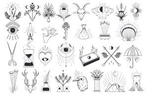 Minimalist Temporary Tattoo Flash Sheet Set Of Small Etsy Canada