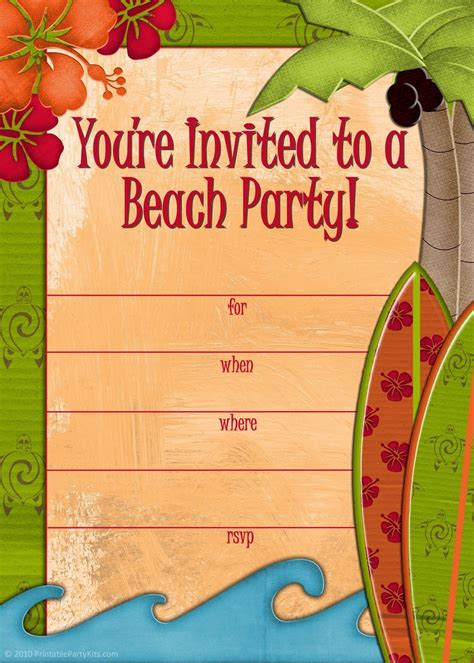 Beach Invitation Template