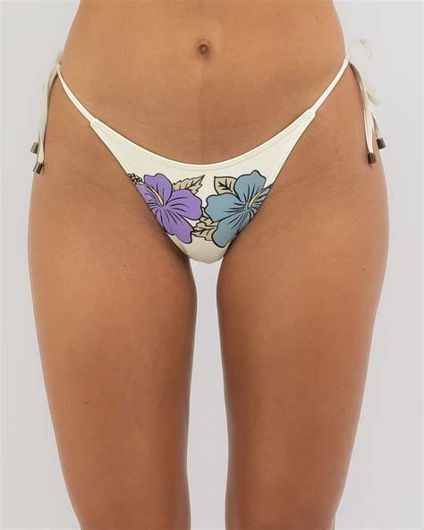 Shop Billabong Aloha 73 Tie Side Bikini Bottom In White Sand Fast