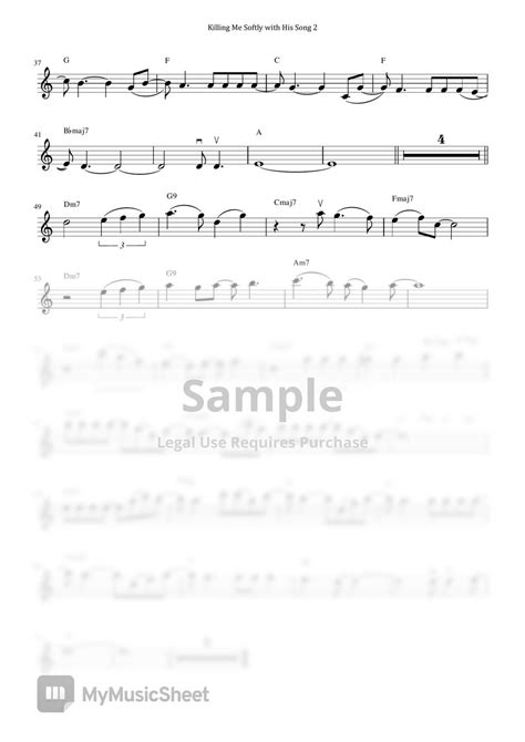 Roberta Flack Killing Me Softly With His Song｜violin Sheet Music Sheets By Lrmusic